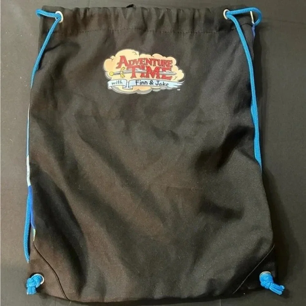 Adventure Time Finn Jack Drawstring Backpack Gym Sack Cartoon Network Bag Blue